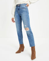 Adrian High Rise Rigid Distressed Straight Jeans